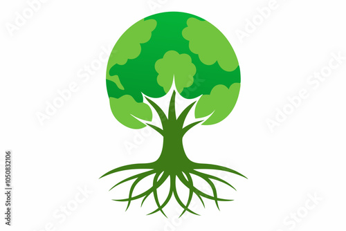 World Tree Day Tree Canopy and Roots Illustration
