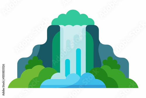 World Waterfall Day Majestic Waterfall Illustration