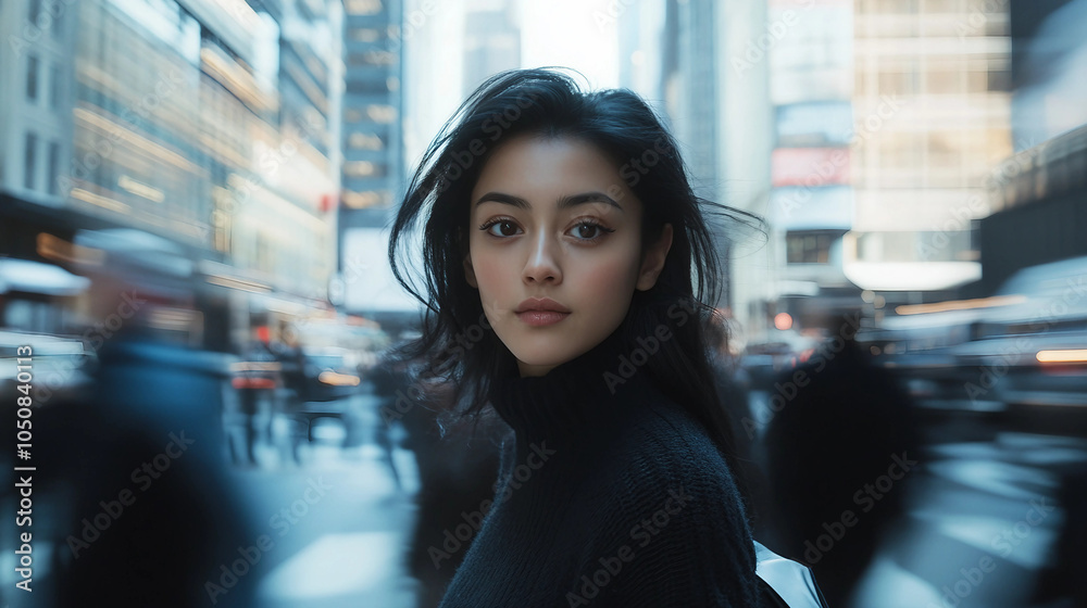 portrait of a woman in the city portrait of a woman in the city