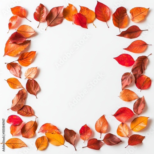 Picture frame with autumn leaves as copy space
