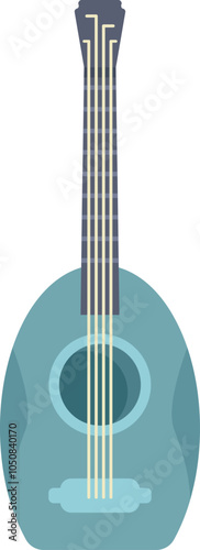 Blue mandolin isolated on white background is perfect for topics of music, folk, tradition etc