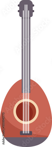 This vector illustration features a traditional arabic oud, perfect for projects related to music, culture, or history