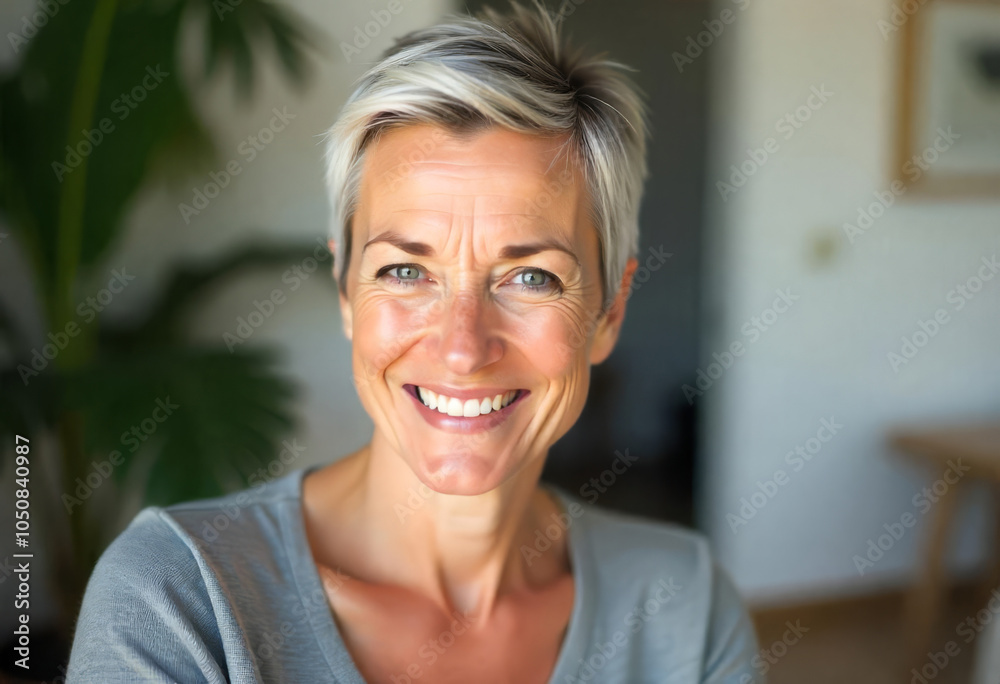Portrait of a smiling well-groomed mature woman Portrait of a smiling well-groomed mature woman