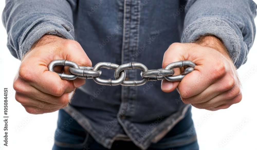 Freeing oneself from chains is the concept. Freeing oneself from chains is the concept.