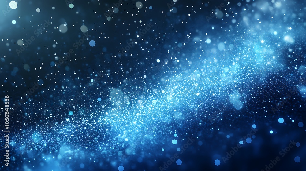 Blue Dust Particle Cloud in Glowing 3D Abstract Background Image Blue Dust Particle Cloud in Glowing 3D Abstract Background Image