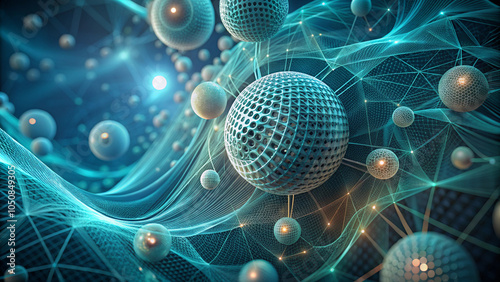 Abstract technology particles mesh background