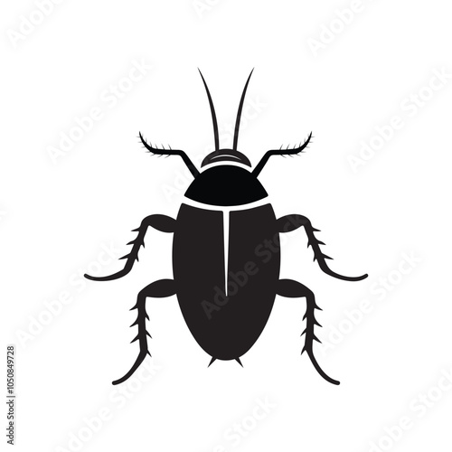 Cockroach silhouette vector art on white background.