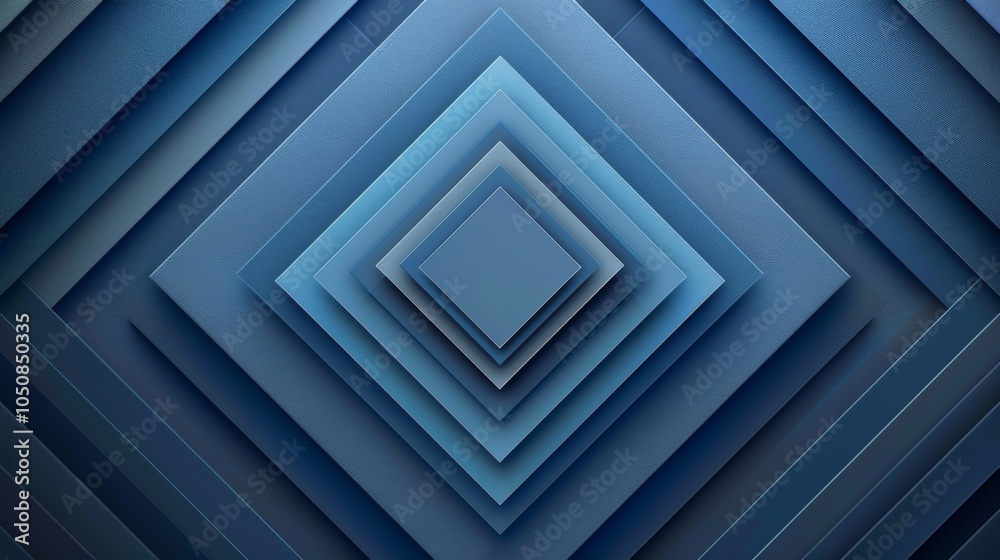 Obraz premium Abstract geometric squares on a gradient blue background, vector