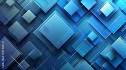 Abstract geometric squares on a gradient blue background, vector