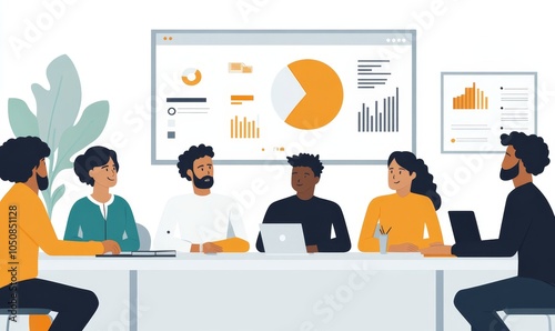 Multiethnic team gathered in a meeting workshop for collaborative discussion, Generative AI