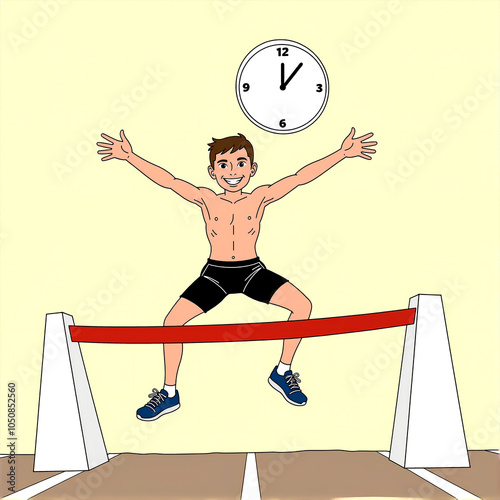Athlete clearing a high jump with wide arms