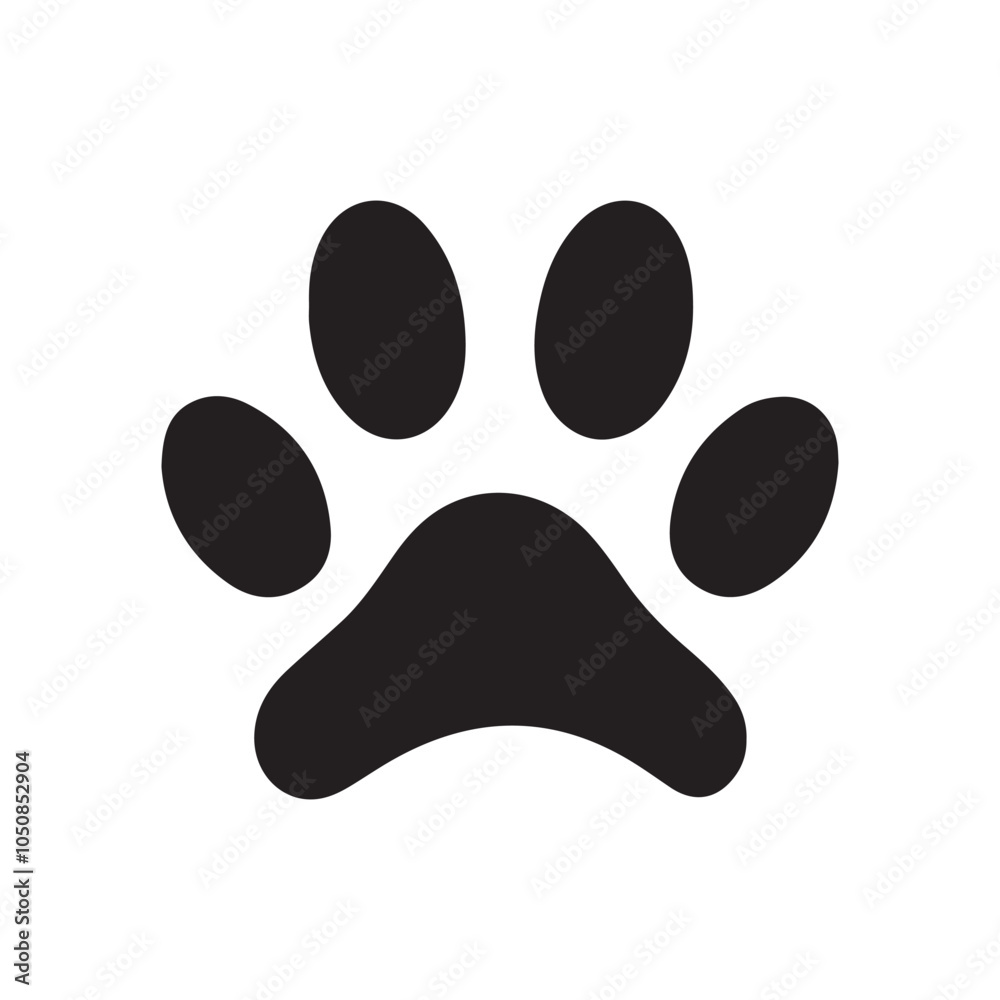 Cat or Dog paw icon. Paw silhouette vector. Paw print vector art illustration on white background. Cat or Dog paw icon. Paw silhouette vector. Paw print vector art illustration on white background.