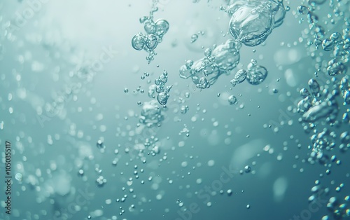 Bubbles rising through clear water in an underwater setting capturing the essence of tranquility and motion in a serene environment