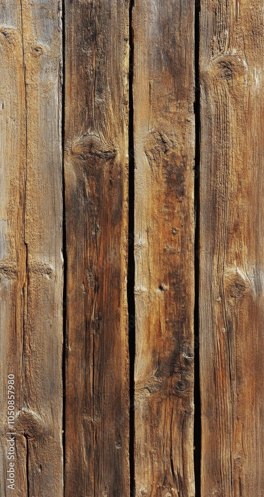 Weathered wooden planks create a rustic backdrop in natural earthy tones Weathered wooden planks create a rustic backdrop in natural earthy tones