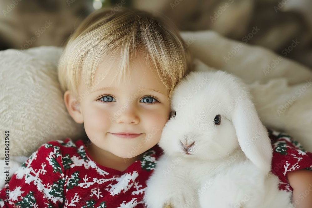Adorable Little Girl Holding a White Rabbit Adorable Little Girl Holding a White Rabbit