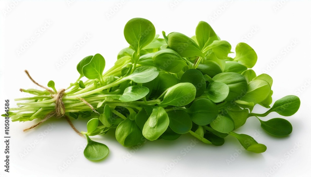 fresh green watercress isolated on a clean white background fresh green watercress isolated on a clean white background