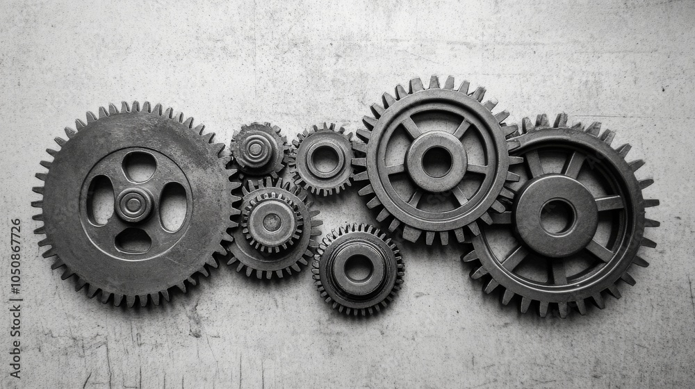 A series of interconnected gears of varying sizes, Signifying the complexities of systemic inequality and social justice, photography style A series of interconnected gears of varying sizes, Signifying the complexities of systemic inequality and social justice, photography style