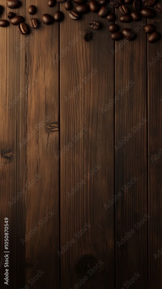 Fototapeta premium coffee beans on dark wood deck