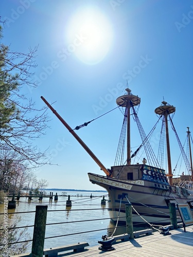 Docked ship on display in Jamestown