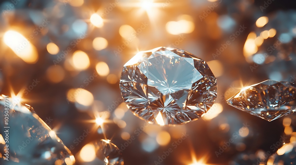 Floating Diamonds Suspended in Sky with Shining Light and Glittering Radiance picture Floating Diamonds Suspended in Sky with Shining Light and Glittering Radiance picture