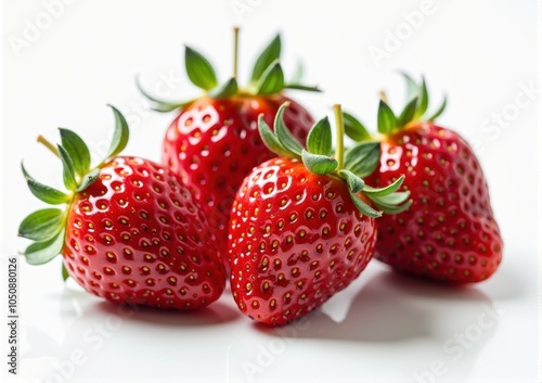 Strawberries on a white background. Shallow dof.