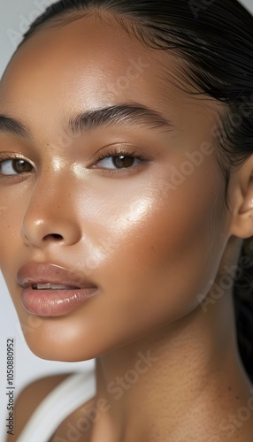 Beauty portrait of mixed race model with natural make-up © bvbflo1