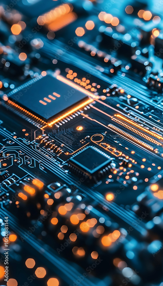 Fototapeta premium Abstract Circuit Board Background with Generative AI Design-