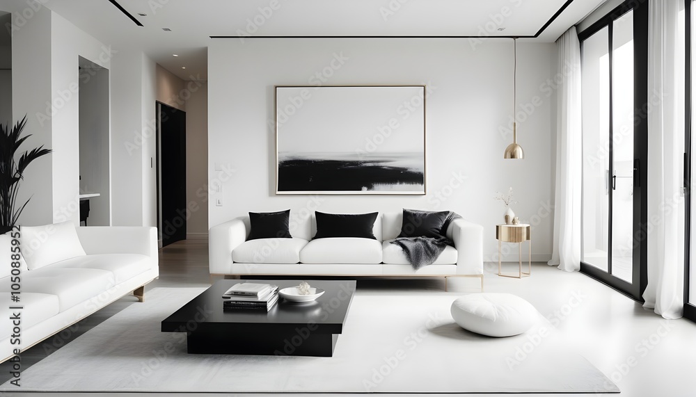 Photo interior modern design room 3d illustration Photo interior modern design room 3d illustration