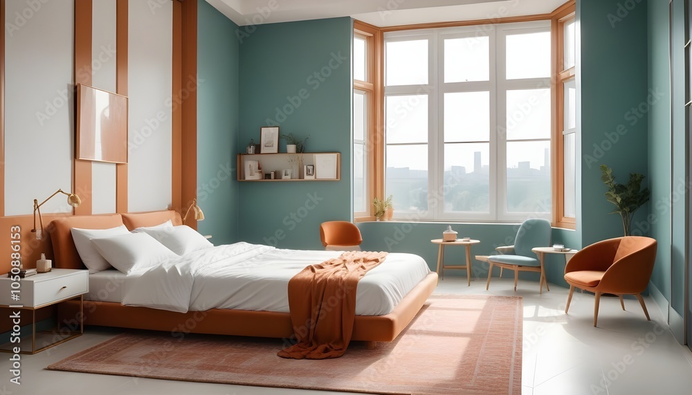 Photo interior modern design room 3d illustration Photo interior modern design room 3d illustration