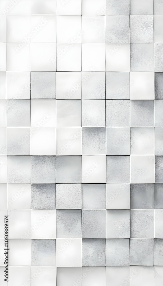 White and Light Grey Minimalist Square Pattern Background-