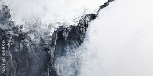 Wallpaper Mural Serene Monochrome Landscape: Dramatic Rock Formations and Ethereal Fog in a Stunning Natural Setting Torontodigital.ca