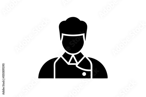 Set of Different professions avatars icons silhouette illustration.on white.