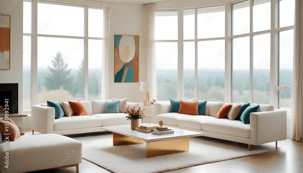 Fototapeta premium Photo interior modern design room 3d illustration