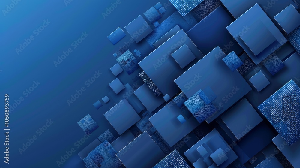 Naklejka premium Abstract geometric squares on a gradient blue background, vector