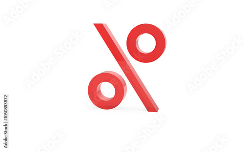 red percent sign isolated, business design, commercial and sales 
