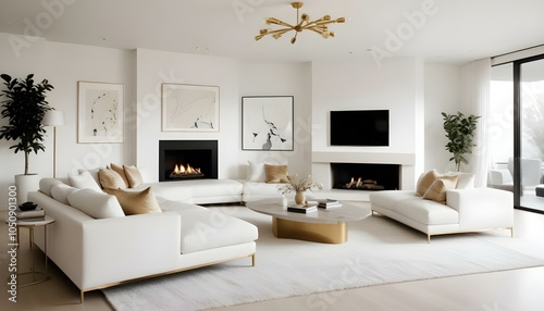 Photo interior modern design room 3d illustration