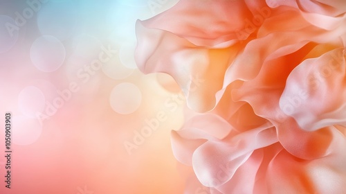 An artistic abstract image depicting a swirl of soft, gentle petals in warm and pastel colors, evoking a sense of elegance, softness, and ethereal beauty. photo