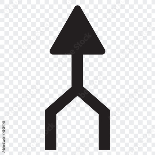 Merge Arrow icon. flat style isolated vector illustration.