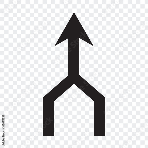 Merge Arrow icon. flat style isolated vector illustration.