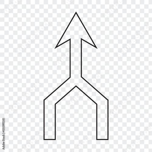 Merge Arrow icon. flat style isolated vector illustration.