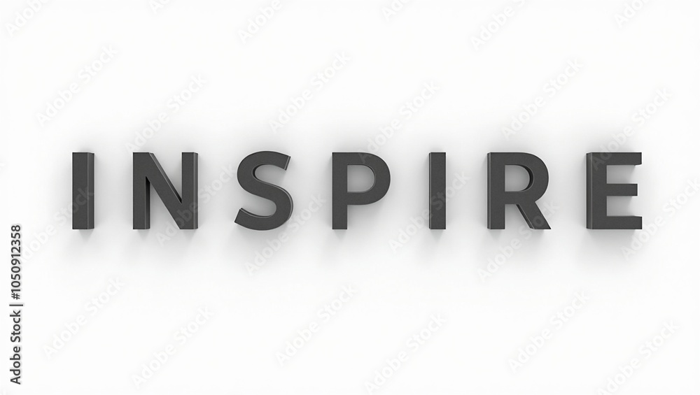 Inspire boldly written with a subtle shadow effect