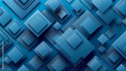 Abstract geometric squares on a gradient blue background, vector