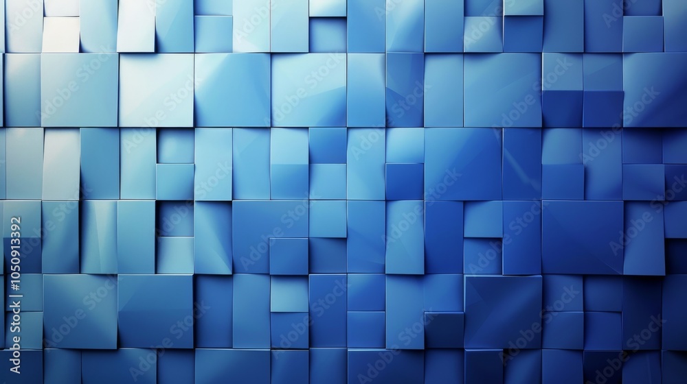 Abstract geometric squares on a gradient blue background, vector