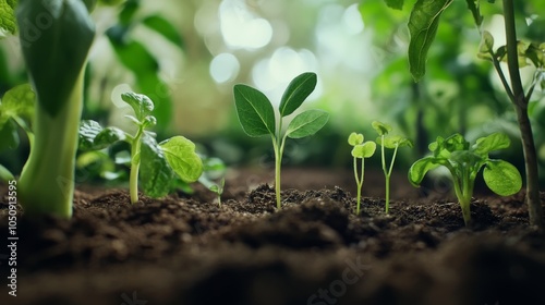 A visual of a single, diverse seed sprouting into a garden with a variety of plants, Symbolizing growth and the nurturing of diverse talents and ideas