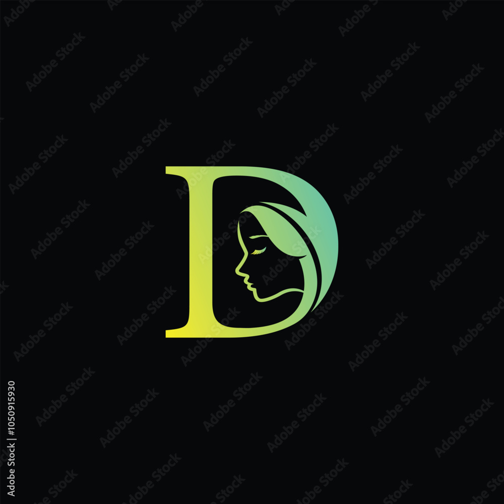 Letter D beauty logo design, D spa logo desigin template Letter D beauty logo design, D spa logo desigin template