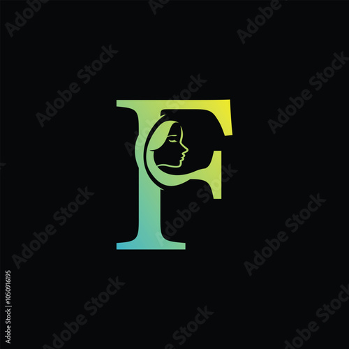 Letter F beauty logo design, F spa logo desigin template photo