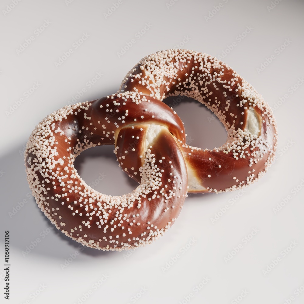 3D Brown Salted Pretzel with Twisted Shape - Realistic Pretzel Illustrations 3D Brown Salted Pretzel with Twisted Shape - Realistic Pretzel Illustrations