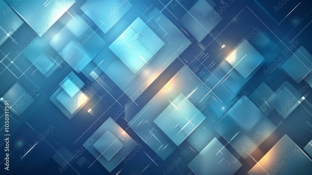 Abstract geometric squares on a gradient blue background, vector Abstract geometric squares on a gradient blue background, vector