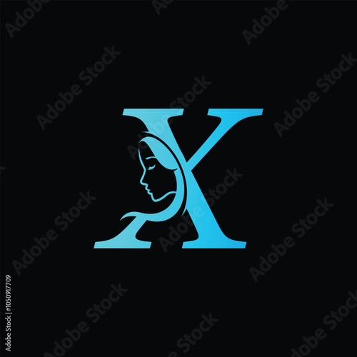 Letter X beauty logo design, X spa logo desigin template photo