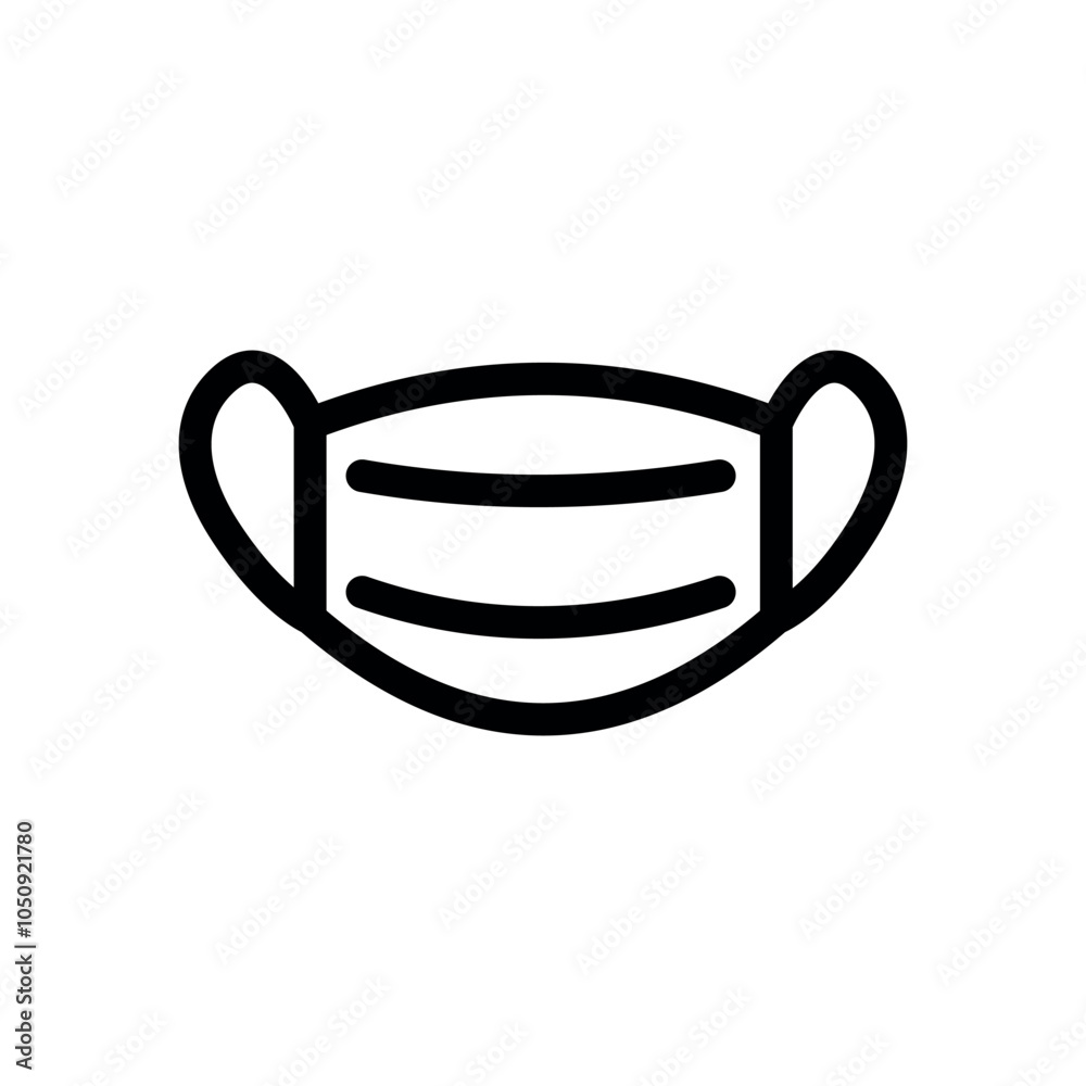 Medical mask line icon design Medical mask line icon design